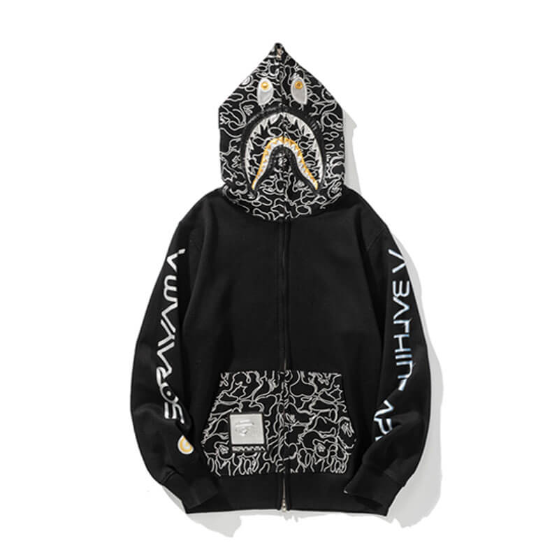 Black and White Bape 23rd Anniversary Hoodie | Bape Store